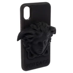 Versace Black Silicone Medusa IPhone X Cover For Women -Versace Official Website luxury women versace used accessories p526240 011