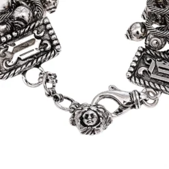 Versace Gunmetal Tone Triple Link Charm Bracelet For Women -Versace Official Website luxury women versace used accessories p533269 001