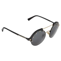 Versace Black/ Grey 4337 Round Sunglasses For Women