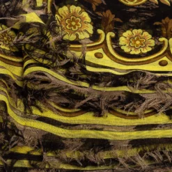 Versace Multicolor Baroque Printed Silk & Modal Scarf For Women -Versace Official Website luxury women versace used accessories p552003 005