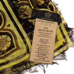 Versace Multicolor Baroque Printed Silk & Modal Scarf For Women -Versace Official Website luxury women versace used accessories p552003 006