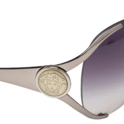Versace Gunmetal/Blue Gradient 2107 Oversized Sunglasses For Women -Versace Official Website luxury women versace used accessories p554820 002
