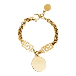 Versace Gold Tone Crystal Medusa Charm Bracelet For Women -Versace Official Website luxury women versace used accessories p556422 001