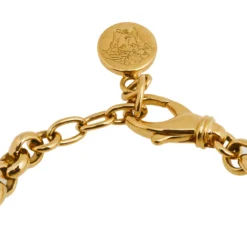 Versace Gold Tone Crystal Medusa Charm Bracelet For Women -Versace Official Website luxury women versace used accessories p556422 006