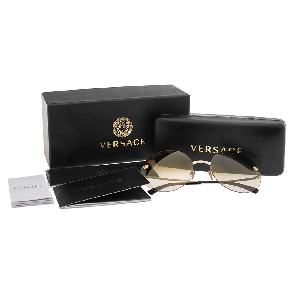 Versace Gold/Black MOD 2176 Medusa Rimless Round Sunglasses For Women 7 Versace Gold/Black MOD 2176 Medusa Rimless Round Sunglasses For Women - Image 7