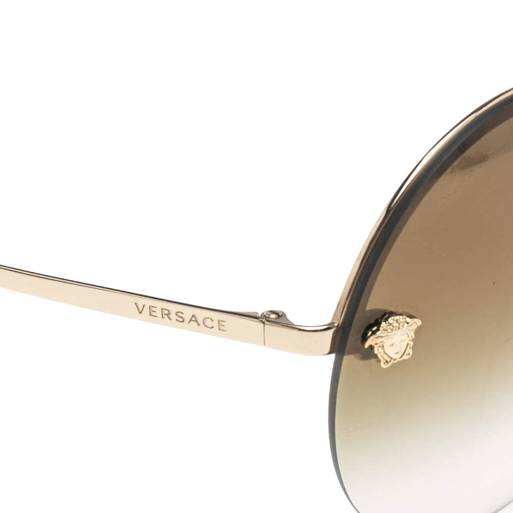 Versace Gold/Black MOD 2176 Medusa Rimless Round Sunglasses For Women 4 Versace Gold/Black MOD 2176 Medusa Rimless Round Sunglasses For Women - Image 4