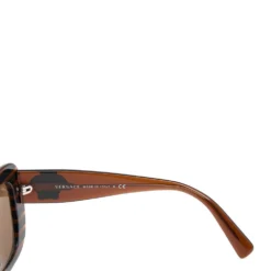 Versace Striped Brown/ Brown VE 4317 Rectangular Sunglasses For Women -Versace Official Website luxury women versace used accessories p566946 005