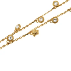 Versace Medusa And Crystal Gold Plated Necklace For Women -Versace Official Website luxury women versace used accessories p569261 001