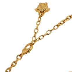 Versace Medusa And Crystal Gold Plated Necklace For Women -Versace Official Website luxury women versace used accessories p569261 005