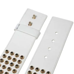 Versace White Studded Waist Belt 80CM For Women -Versace Official Website luxury women versace used accessories p572999 009