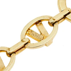 Versace V Gold Tone Metal And Crystal Bracelet For Women -Versace Official Website luxury women versace used accessories p576758 005