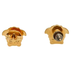 Versace Gold Tone Medusa Motif Stud Earrings For Women -Versace Official Website luxury women versace used accessories p583433 002