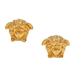 Versace Gold Tone Medusa Motif Stud Earrings For Women -Versace Official Website luxury women versace used accessories p583433 004