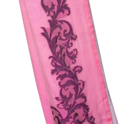 Versace Pink & Lavender Logo Fil Coupe Silk Scarf For Women -Versace Official Website luxury women versace used accessories p595328 001