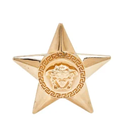 Versace Medusa Star Gold Tone Metal Brooch For Women