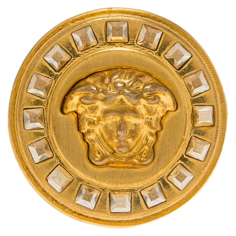 Versace Icon Medusa Crystal Studded Gold Tone Ring Size 54 For Women 2 Versace Icon Medusa Crystal Studded Gold Tone Ring Size 54 For Women - Image 2