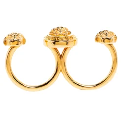 Versace Medusa Open Band Double Ring Size Large For Women -Versace Official Website luxury women versace used accessories p604282 003