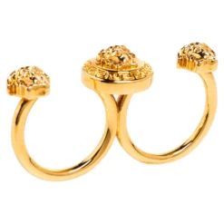 Versace Medusa Open Band Double Ring Size Large For Women