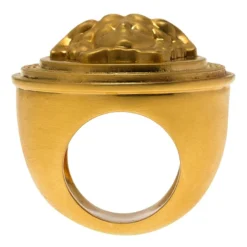 Versace Icon Medusa Gold Tone Ring Size 54.5 For Women -Versace Official Website luxury women versace used accessories p60958 003