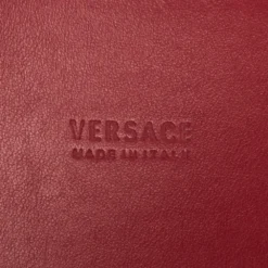 Versace Red Suede Wide Waist Buckle Belt 70CM For Women -Versace Official Website luxury women versace used accessories p617548 004