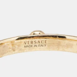 Versace Gold Tone Medusa Tassel Charm Bangle Bracelet For Women -Versace Official Website luxury women versace used accessories p630489 002