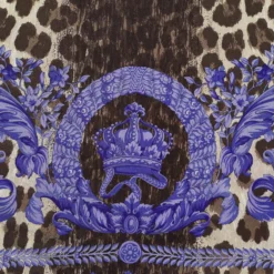 Versace Purple Animal & Baroque Print Silk Scarf For Women -Versace Official Website luxury women versace used accessories p644694 002