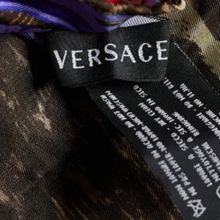 Versace Purple Animal & Baroque Print Silk Scarf For Women -Versace Official Website luxury women versace used accessories p644694 005