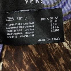 Versace Purple Animal & Baroque Print Silk Scarf For Women -Versace Official Website luxury women versace used accessories p644694 006