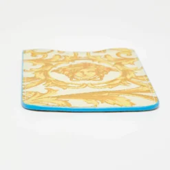Versace Yellow/Blue Medusa Print Leather Phone Cover For Women -Versace Official Website luxury women versace used accessories p645782 008
