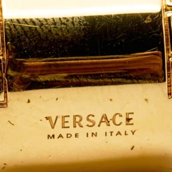 Versace Medusa Greek Key Gold Tone Metal Wide Band Ring Size 55 For Women -Versace Official Website luxury women versace used accessories p646690 003