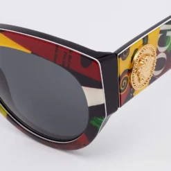 Versace Multicolor Tribute Vogue Print Acetate Cat Eye Sunglasses For Women -Versace Official Website luxury women versace used accessories p653583 001