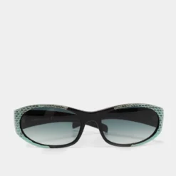Versace Blue MOD.435/P Vintage Rectangle Sunglasses For Women