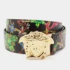 Versace Multicolor Printed Leather Medusa Buckle Belt 100CM For Women