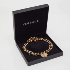 Versace Palazzo Medusa Crystals Gold Tone Necklace For Women -Versace Official Website luxury women versace used accessories p660902 003