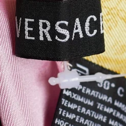 Versace Pink Bags & Chain Print Silk Scarf For Women -Versace Official Website luxury women versace used accessories p671843 003