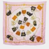 Versace Pink Bags & Chain Print Silk Scarf For Women