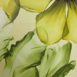 Versace Yellow Floral Print Silk Scarf For Women -Versace Official Website luxury women versace used accessories p671917 002