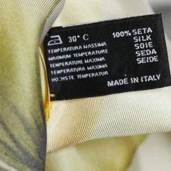 Versace Yellow Floral Print Silk Scarf For Women -Versace Official Website luxury women versace used accessories p671917 006