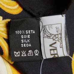 Versace Green Barocco Chaos Couture Print Silk Scarf For Women -Versace Official Website luxury women versace used accessories p671931 006