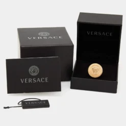 Versace Medusa Gold Tone Ring Size 54 For Women -Versace Official Website luxury women versace used accessories p676003 002