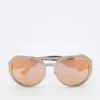 Versace Pale Gold Tone/Grey VE 2175 Aviator Sunglasses For Women
