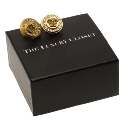 Versace Icon Medusa Crystal Studded Gold Tone Stud Earrings For Women -Versace Official Website luxury women versace used accessories p73513 0005