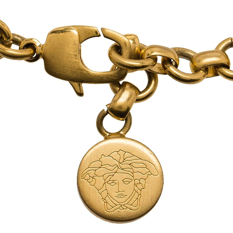 Versace Icon Medusa Crystal Studded Gold Tone Bracelet For Women 5 Versace Icon Medusa Crystal Studded Gold Tone Bracelet For Women - Image 5
