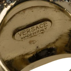 Versace Medusa Crystal Studded Gold Tone Ring Size 55 For Women -Versace Official Website luxury women versace used accessories p91210 0004