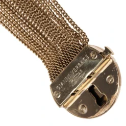 Versace Medusa Black Enamel Gold-Tone Multi-Chain Medallion Bracelet 20CM For Women -Versace Official Website luxury women versace used accessories p9314 005