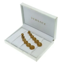 Versace Medusa Gold Tone Drop Earrings For Women -Versace Official Website luxury women versace used accessories p94345 005