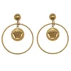 Versace Medusa Gold Tone Hoop Earrings For Women