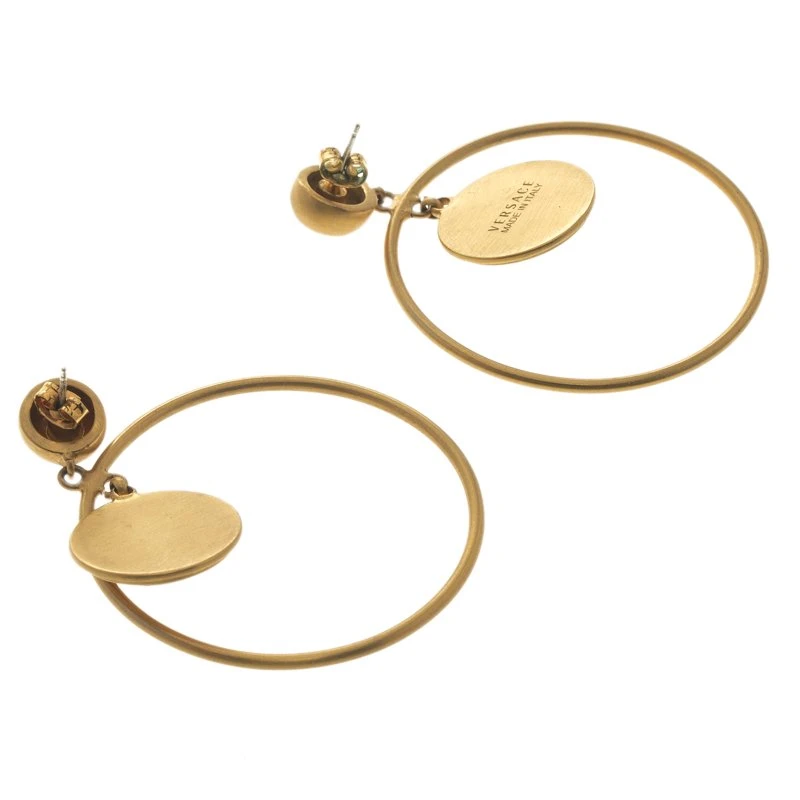 Versace Medusa Gold Tone Hoop Earrings For Women 4 Versace Medusa Gold Tone Hoop Earrings For Women - Image 4