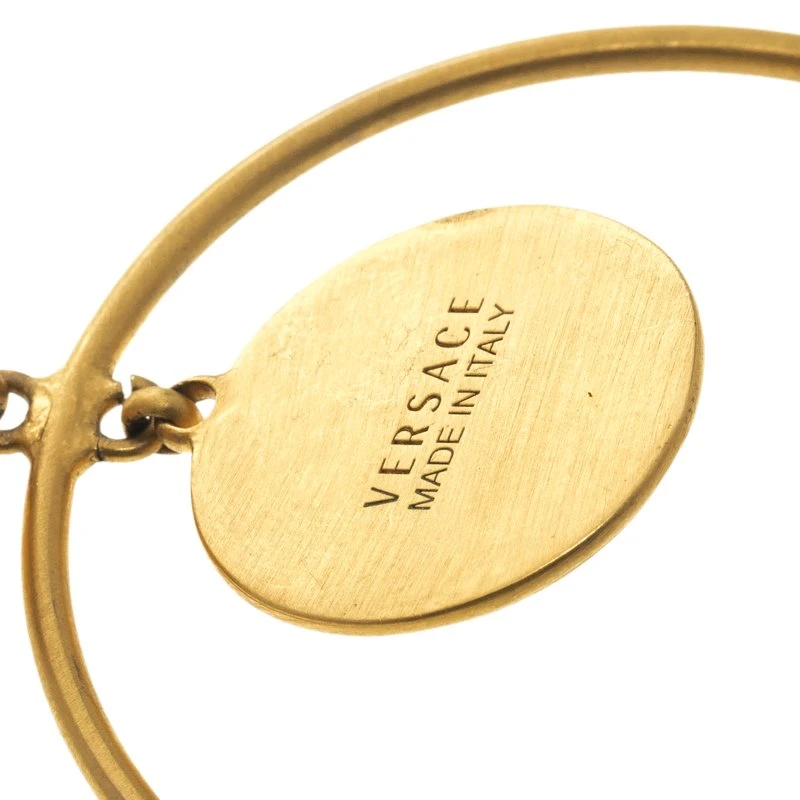 Versace Medusa Gold Tone Hoop Earrings For Women 5 Versace Medusa Gold Tone Hoop Earrings For Women - Image 5