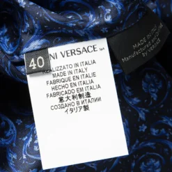 Versace Navy Blue Logo Detail Sleeveless Leather Dress S For Women -Versace Official Website luxury women versace used clothes p112433 0006
